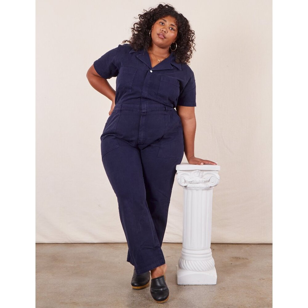 Big Bud Press short sleeve jumpsuit, Navy S